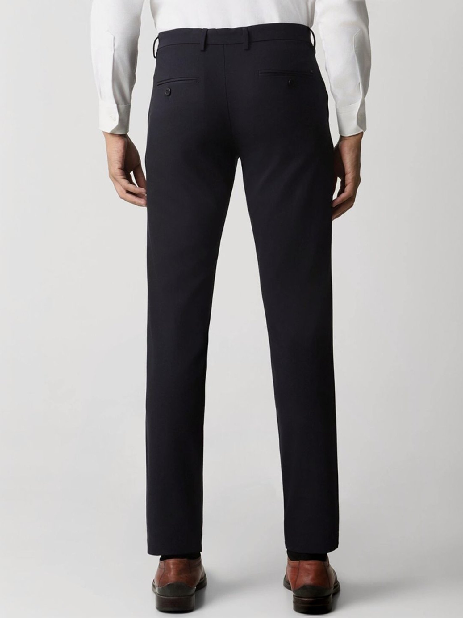 Arrow Navy Regular Fit Trousers
