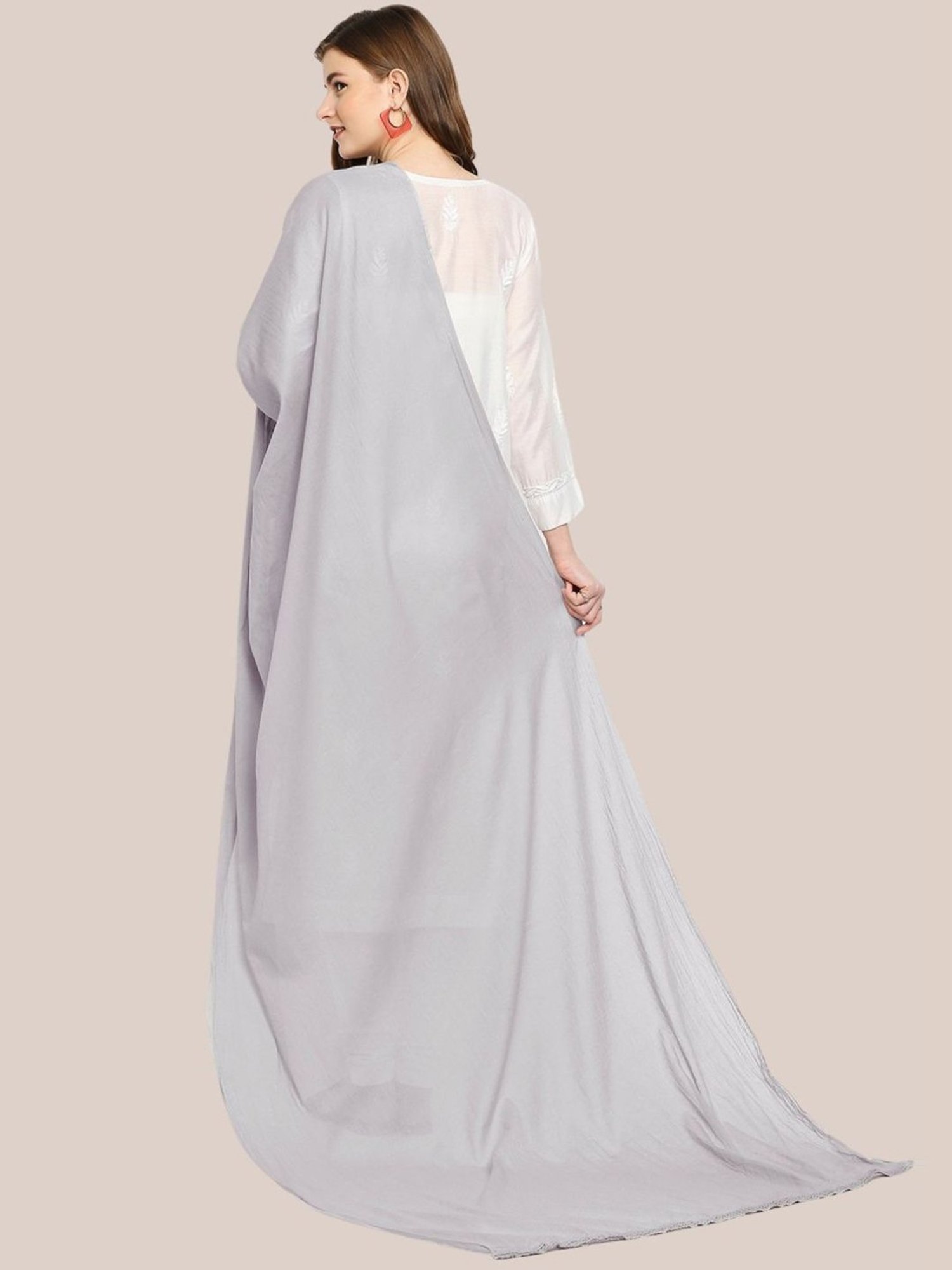 Dupatta Bazaar Grey Cotton Dupatta