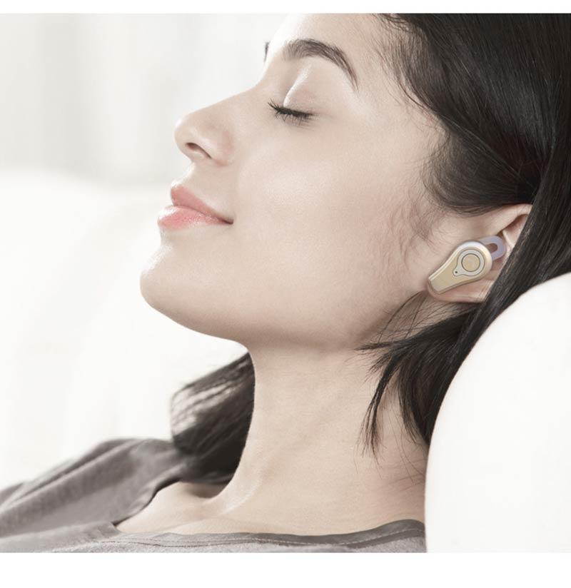 DPRUI wireless headphones with Charging Box Wireless Stereo Earbud Business Earphone Bluetooth headphones for a mobile phone (Gold)