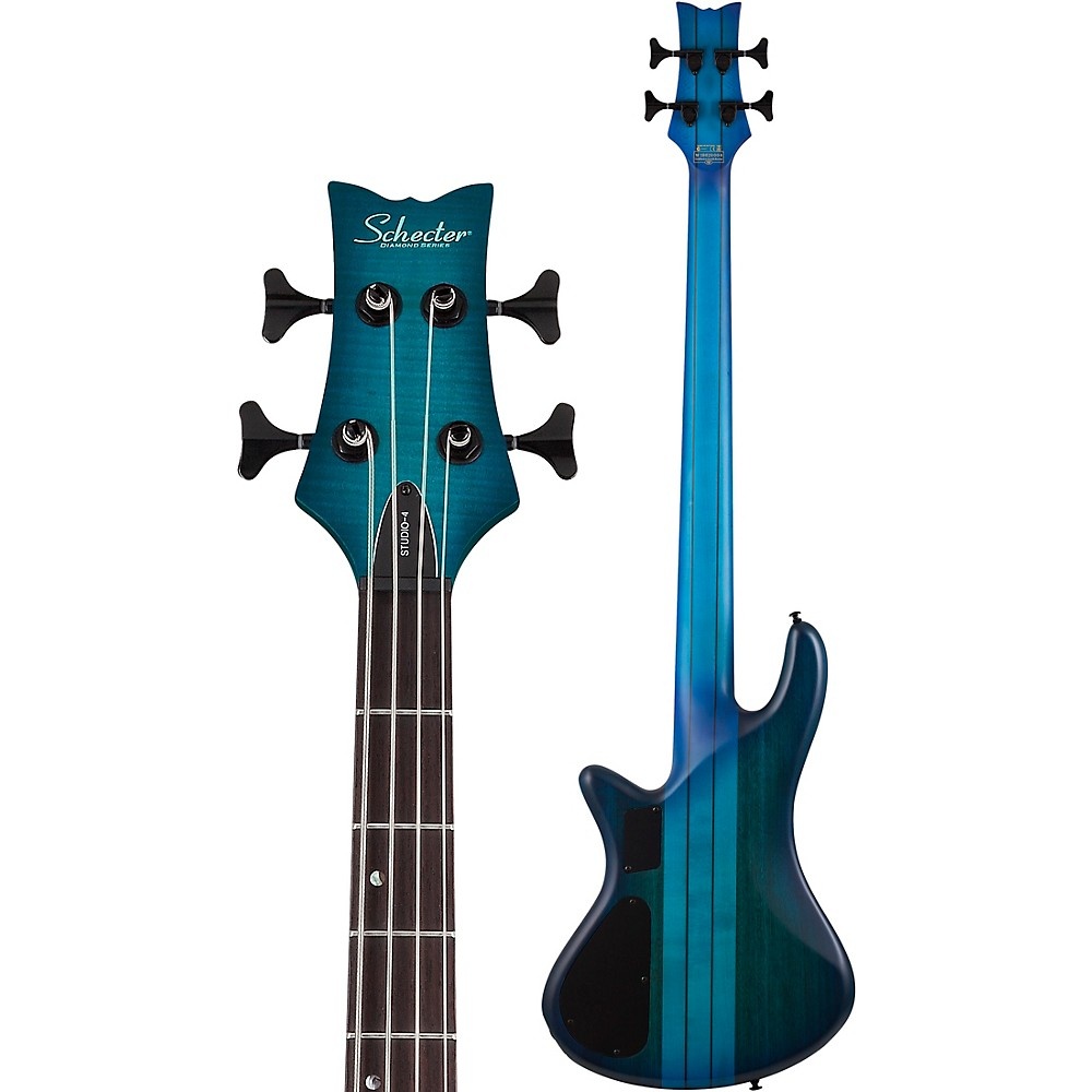 Schecter Guitar Research Stiletto Studio-4 Electric Bass Ocean Blue Burst