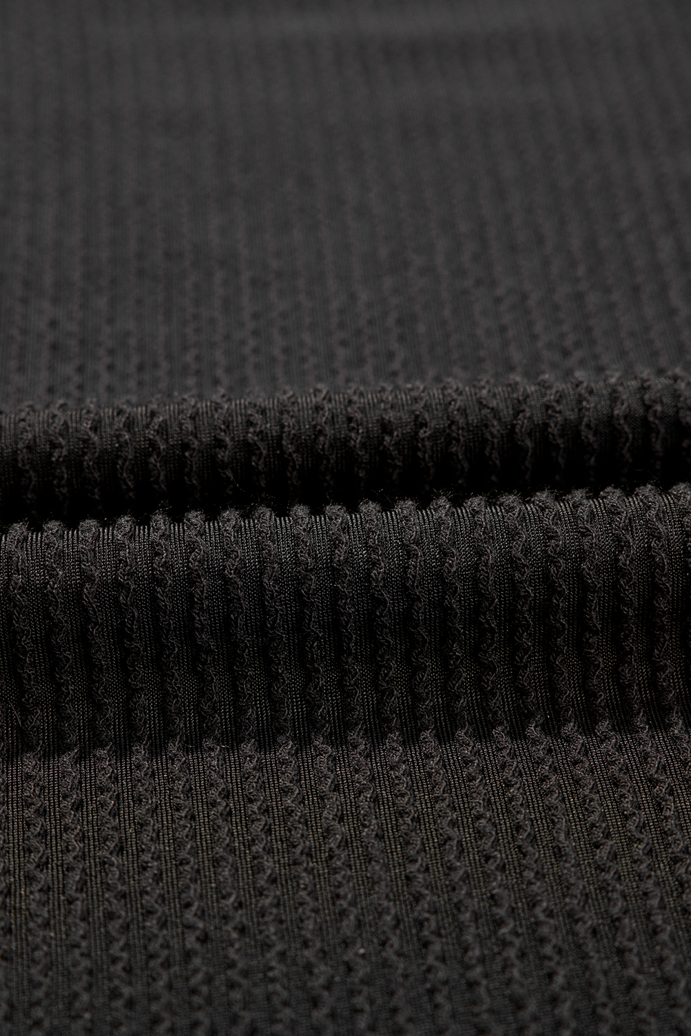 Black Ribbed V Neck Pocket Drop Sleeve T-Shirt