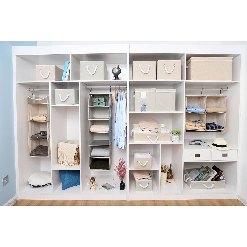 StorageWorks 4-Shelf Hanging Closet Organizer Beige