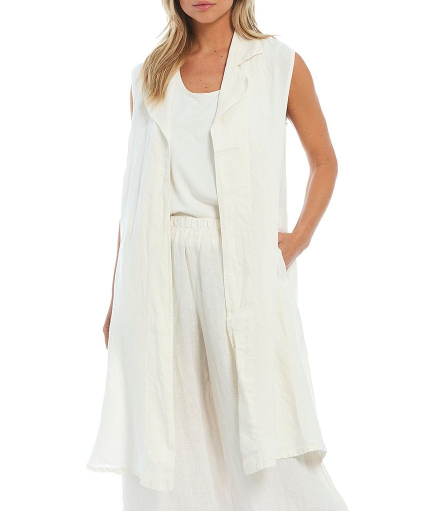 Ruby Rd. Soft Paisley Print Stand Collar Zip Front Patch Pocket Vest