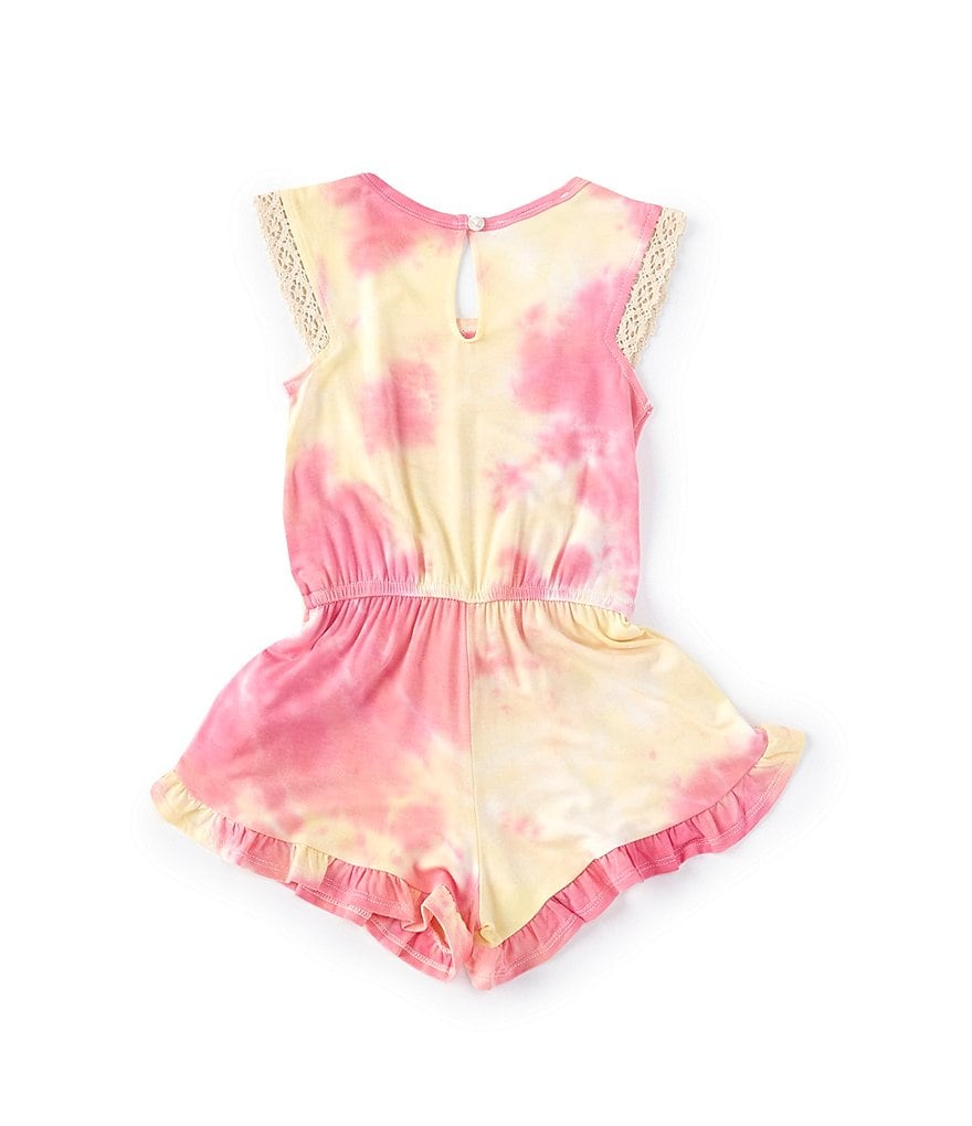 Bonnie Jean Little Girls 4-6X Tie-Dye Ruffled-Hem Romper