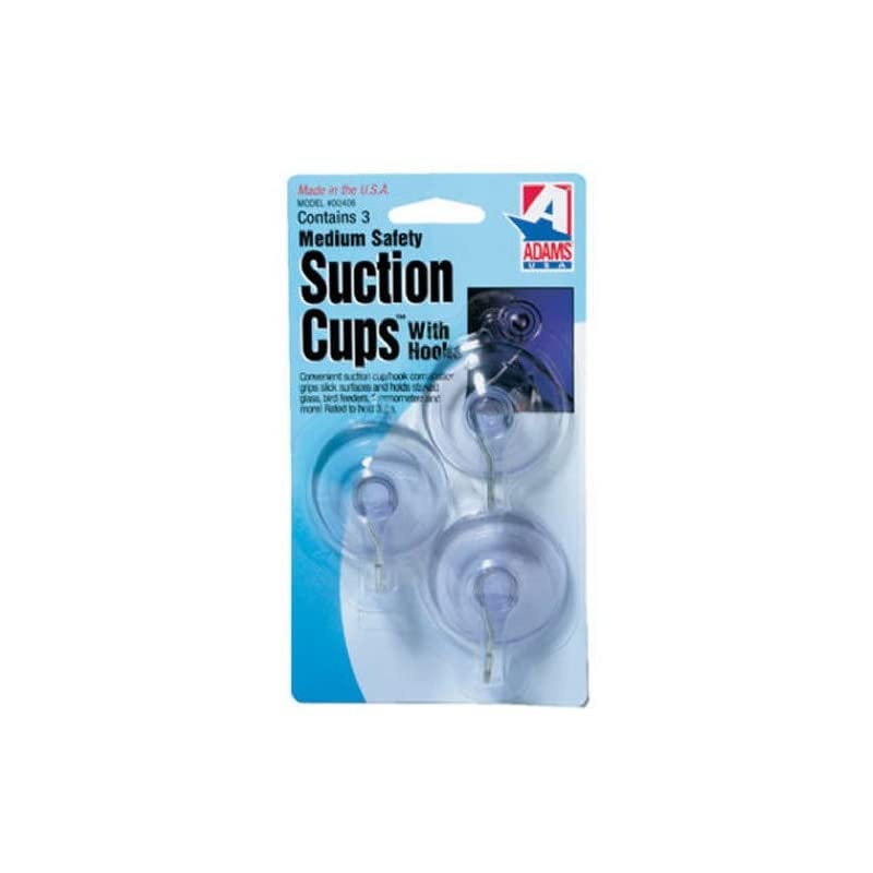 Not Available Manufacturing 6500-74-3040 1-3/4-Inch Suction Cup Hook, Medium, 3-Pack, Clear