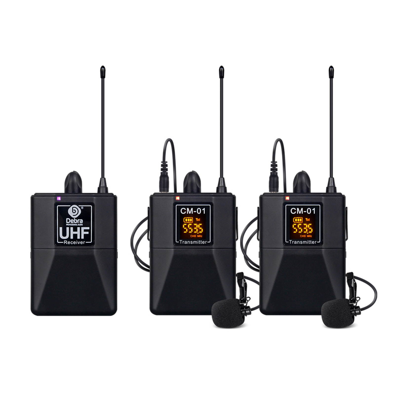 UHF Wireless Collar Clip Microphone with Audio Monitor Function for Smartphones Cameras Outdoor Interview Live Broadcast Tie-clip Microphone