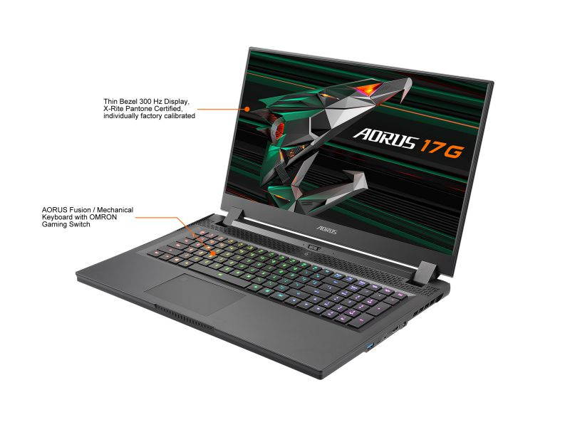 GIGABYTE AORUS 17G YC - 17.3" FHD IPS 300Hz - Intel Core i7-10870H - NVIDIA GeForce RTX 3080 Laptop GPU 8GB GDDR6 - 32GB Memory - 1TB SSD - Win10 Home - Gaming Laptop (AORUS 17G YC-8US6450SH)