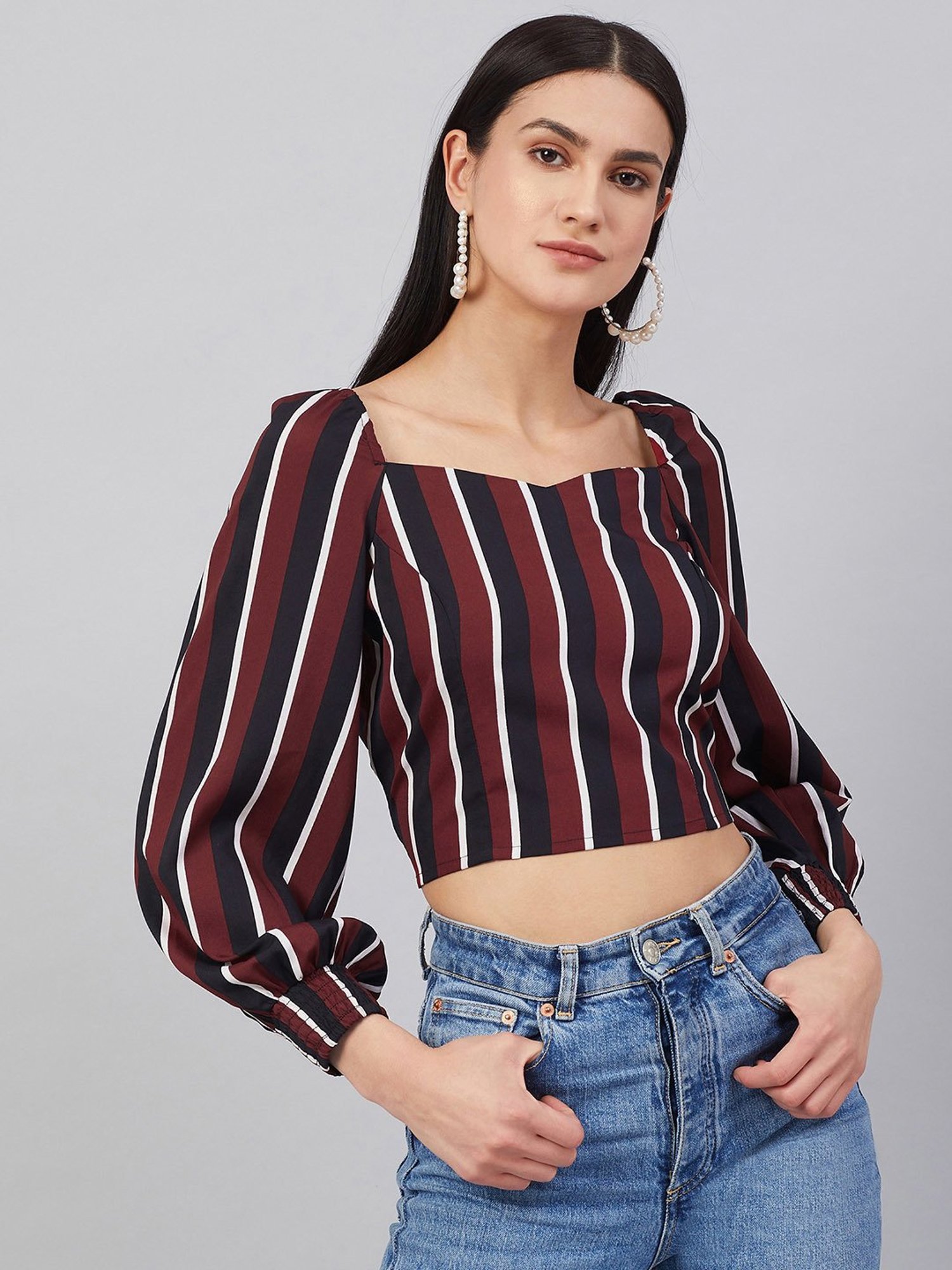 Rare Multicolor Striped Crop Top