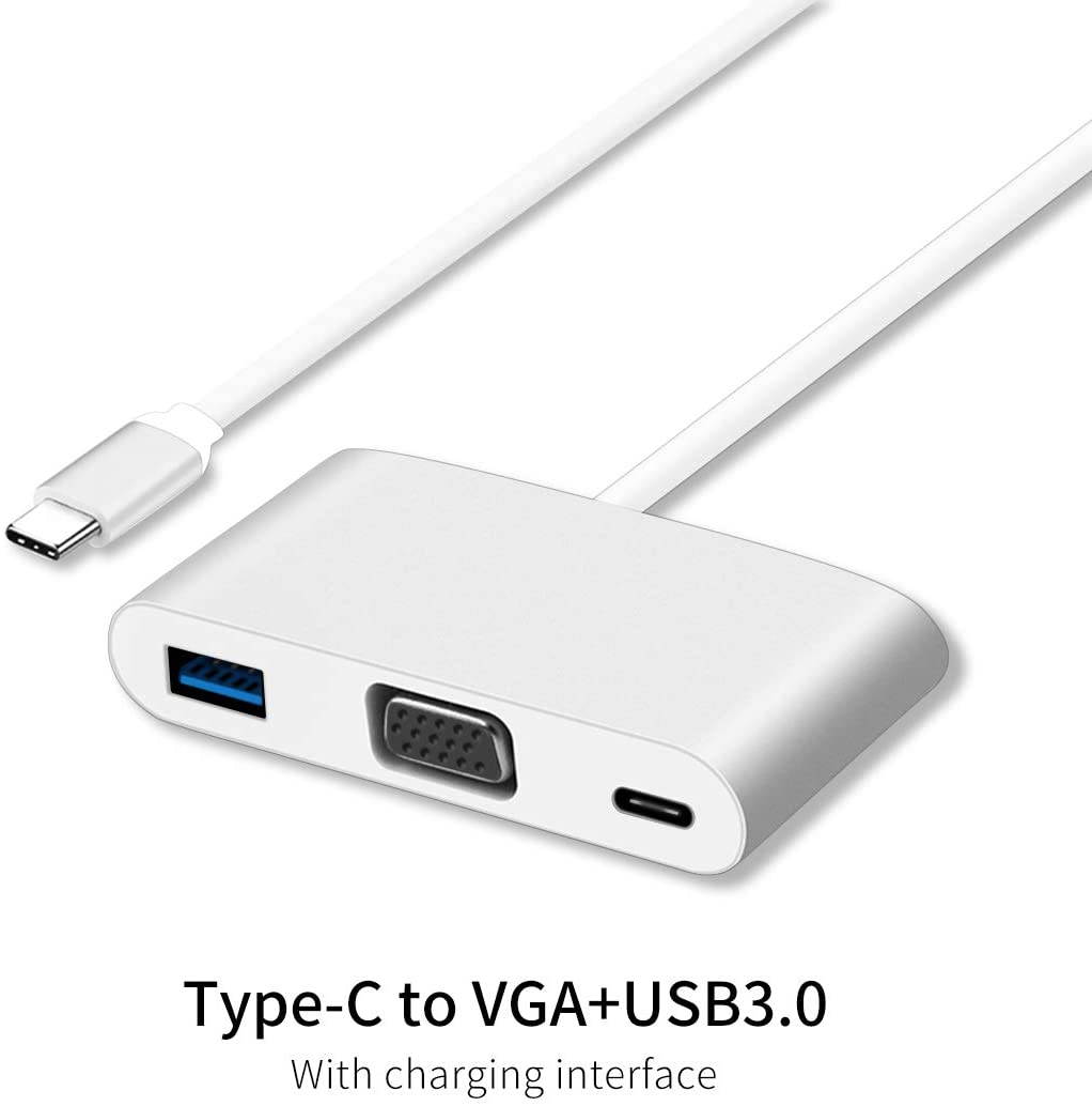 USB 3.0 to Type C Converter Hub Adapter with Type C Charging Port 3.5mm Cable 4 in 1 Multiport Charging Connecting Adapter Compatible New Apple MacBook 12/New MacBook Pro 13 15/ChromeBook Pixel