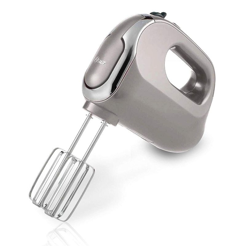 Oster Versatile Stainless Steel 7 Speed Clean Start Hand Held Mixer with Attachments and Zippered Storage Case