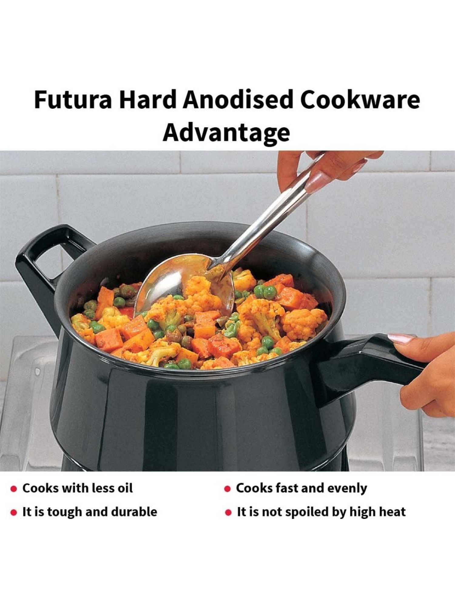 Hawkins Black Hard Anodised 21.9 cm Non-Toxic Handi Saucepan (3 L) - Set of 1