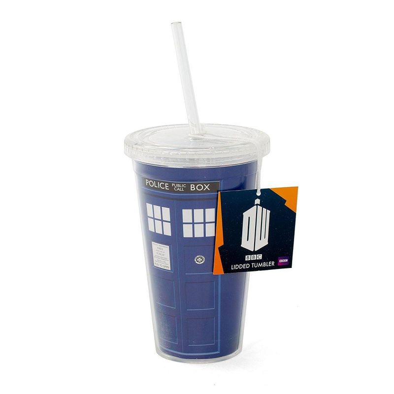 Seven20 Doctor Who 16oz TARDIS Carnival Cup with Lid & Straw