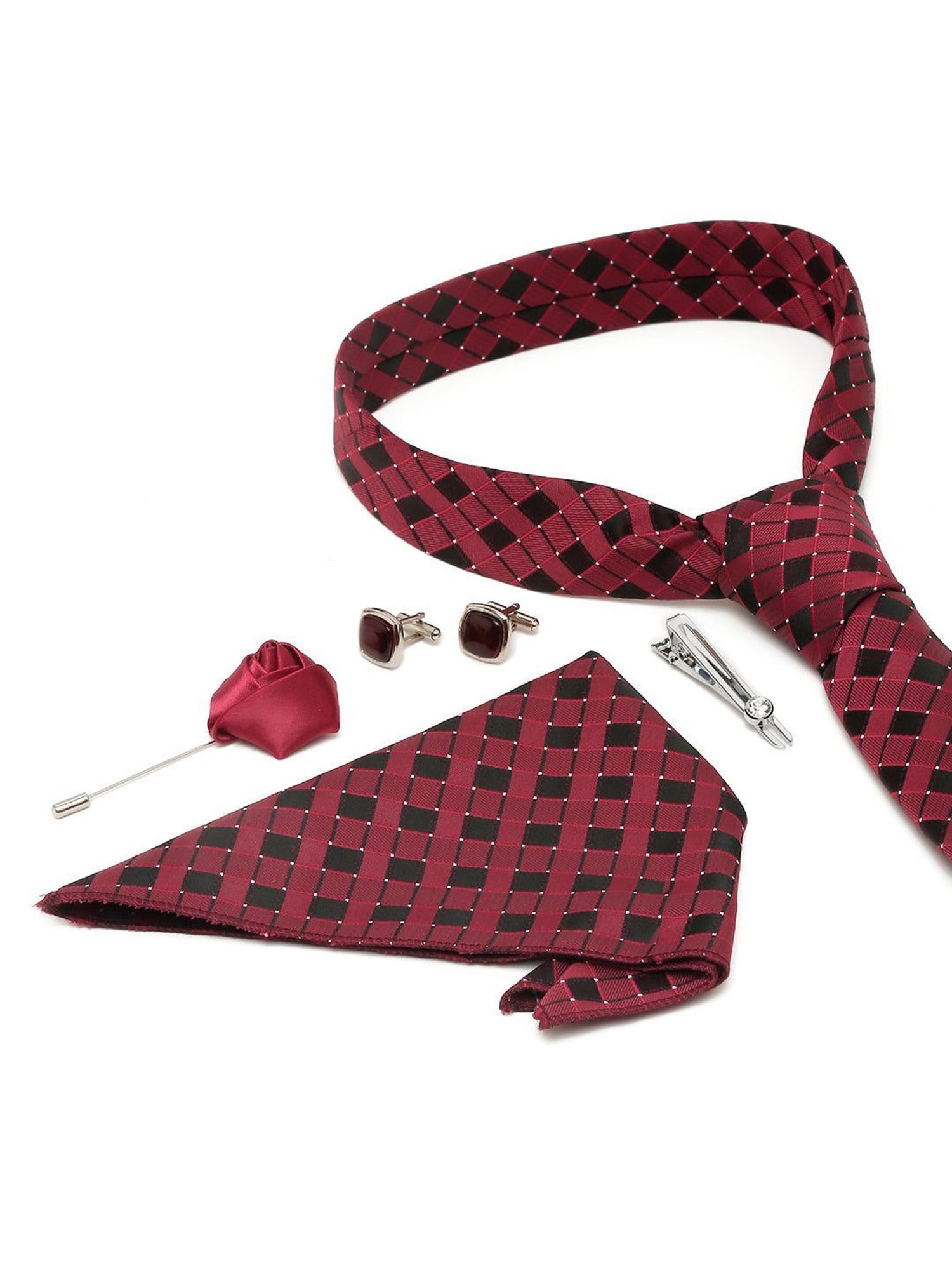 Louis Stitch Blue Printed Necktie Gift Set - Set of 3