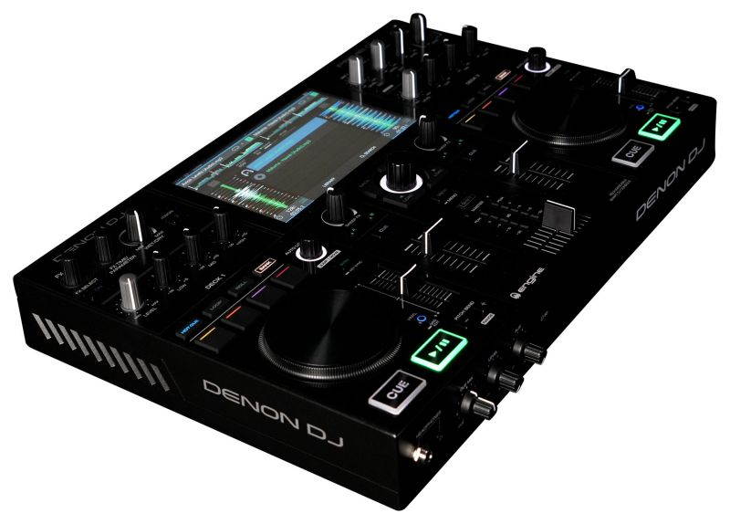 Denon PRIME GO 2-Deck Rechargeable Smart DJ Controller+Headphones+2) Microphones