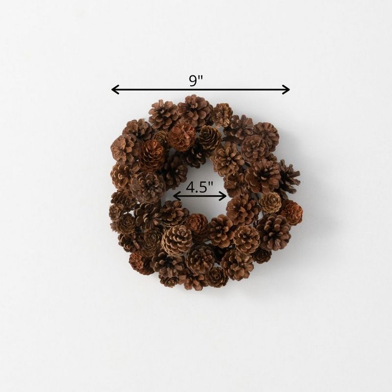 Sullivans Pinecone Mini Wreath 9"H Brown