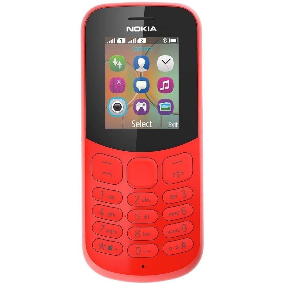 Nokia 130 (2017) Dual-Sim 4MB (GSM only | No CDMA) Factory Unlocked 2G GSM Cell Phone (Red) - International Version