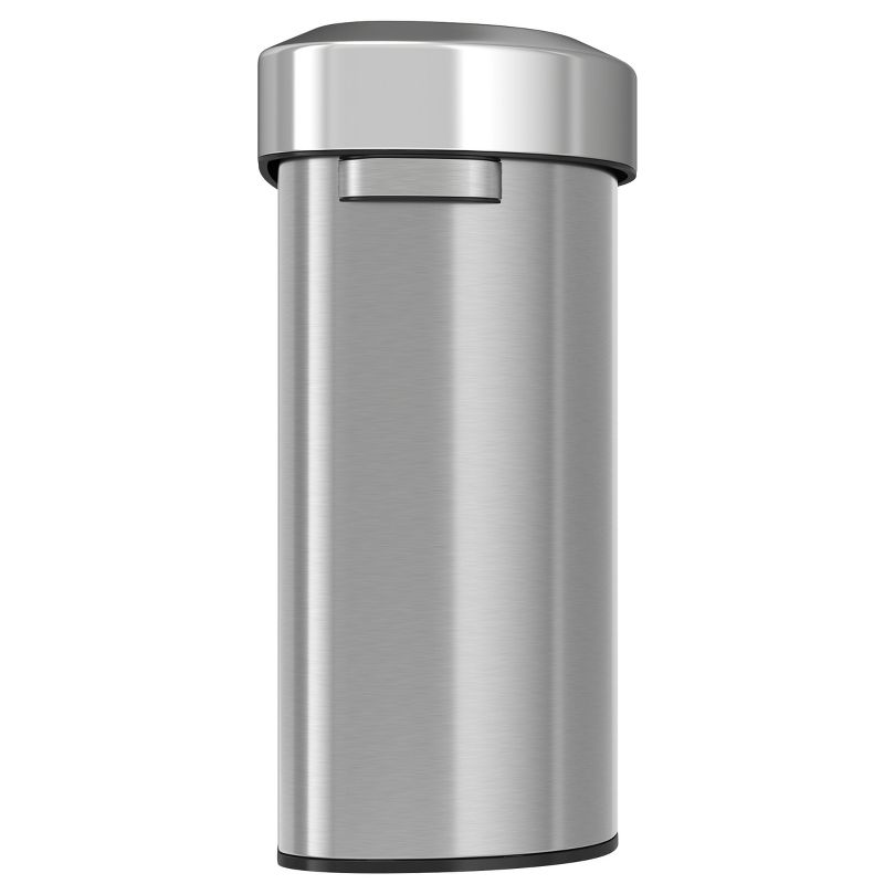 iTouchless Open Top Kitchen Trash Can 18 Gallon Semi-Round Silver Stainless Steel