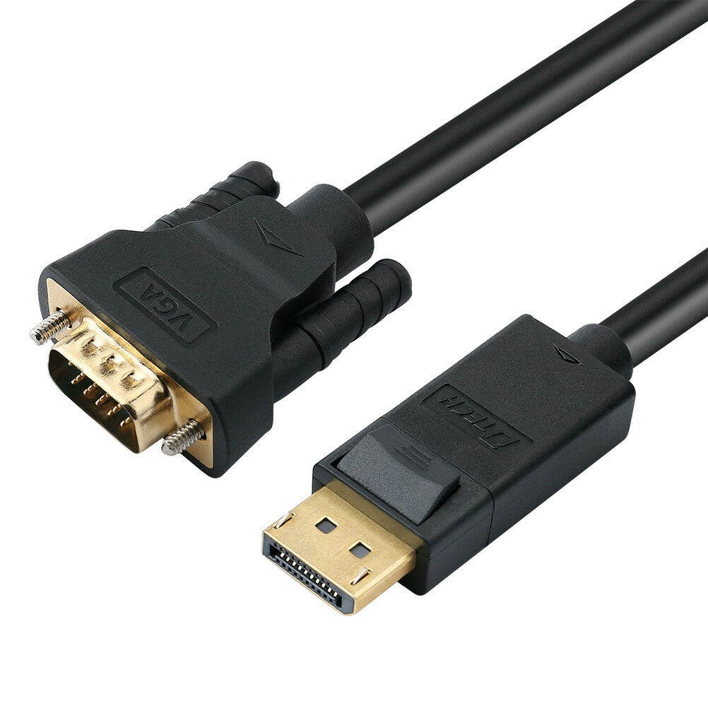 6ft DP to VGA Cable Displayport Male to VGA Male Adapter Computer Laptop Monitor