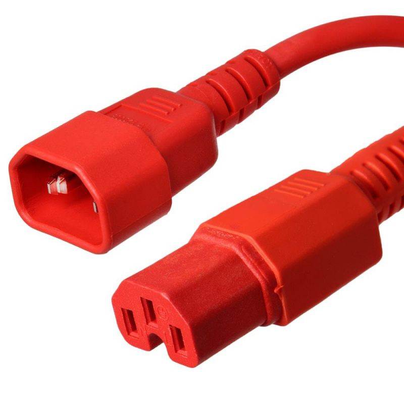 Ironbox C14 to C15 Connector Power Cord - Yellow - 4 Foot - 15A/250V - 14/3 SJT - IBX-7700-04