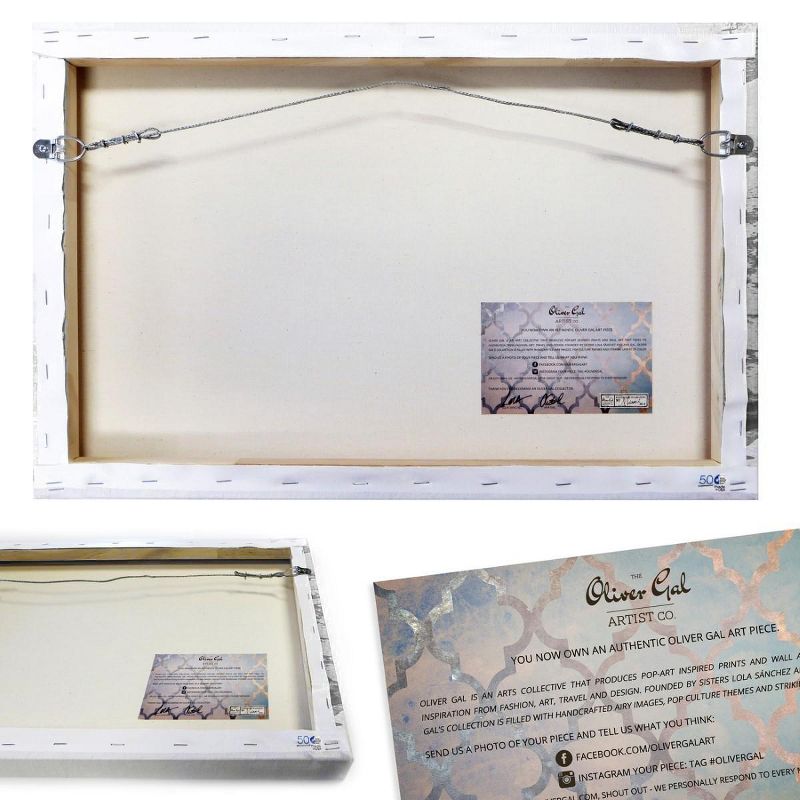 20" x 20" Turquoise Deco Abstract Unframed Canvas Wall Art in Blue - Oliver Gal