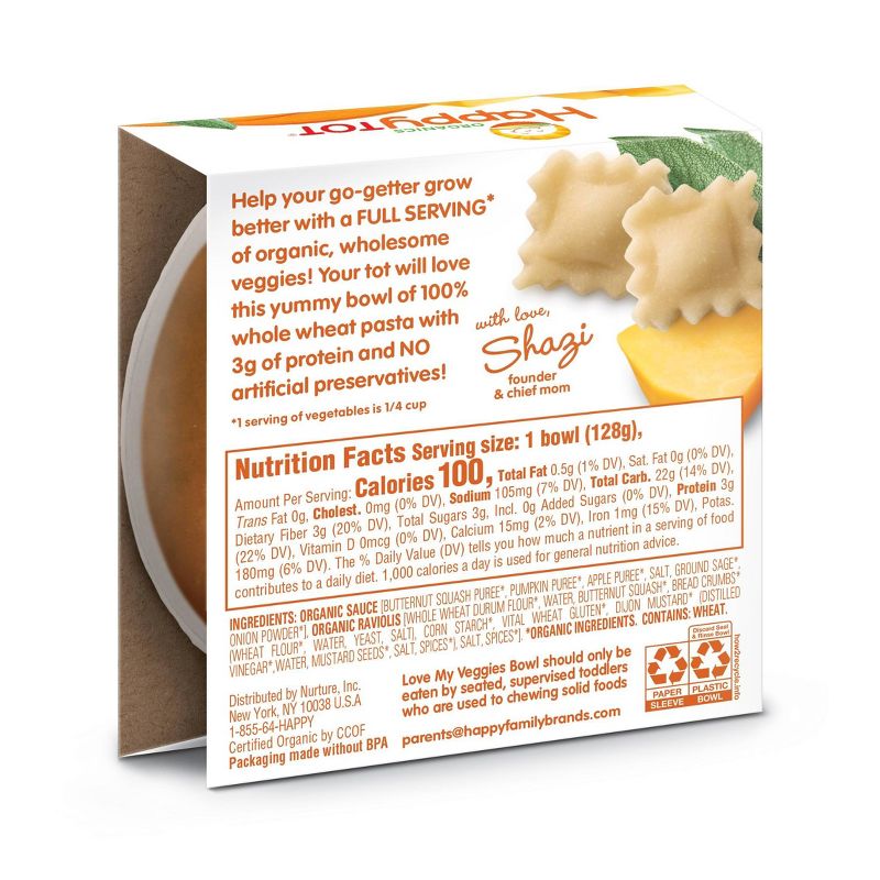 HappyTot Organic Squash Ravioli with Pumpkin & Sage Sauce Baby Meals - 4.5oz