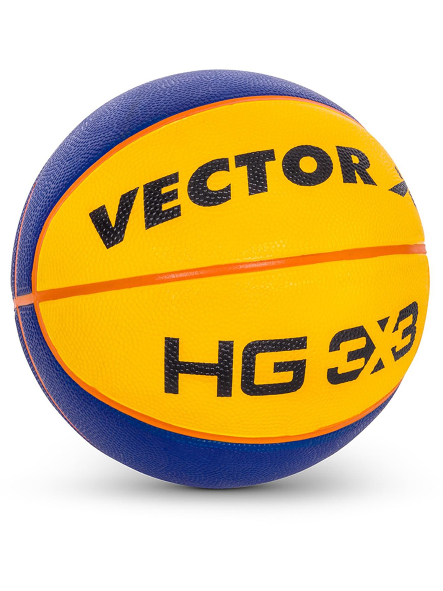 Vector X HG 3X3 Official Match Ball Specialized Reinforced Rubber Basketball (Blue & Yellow) Size -6