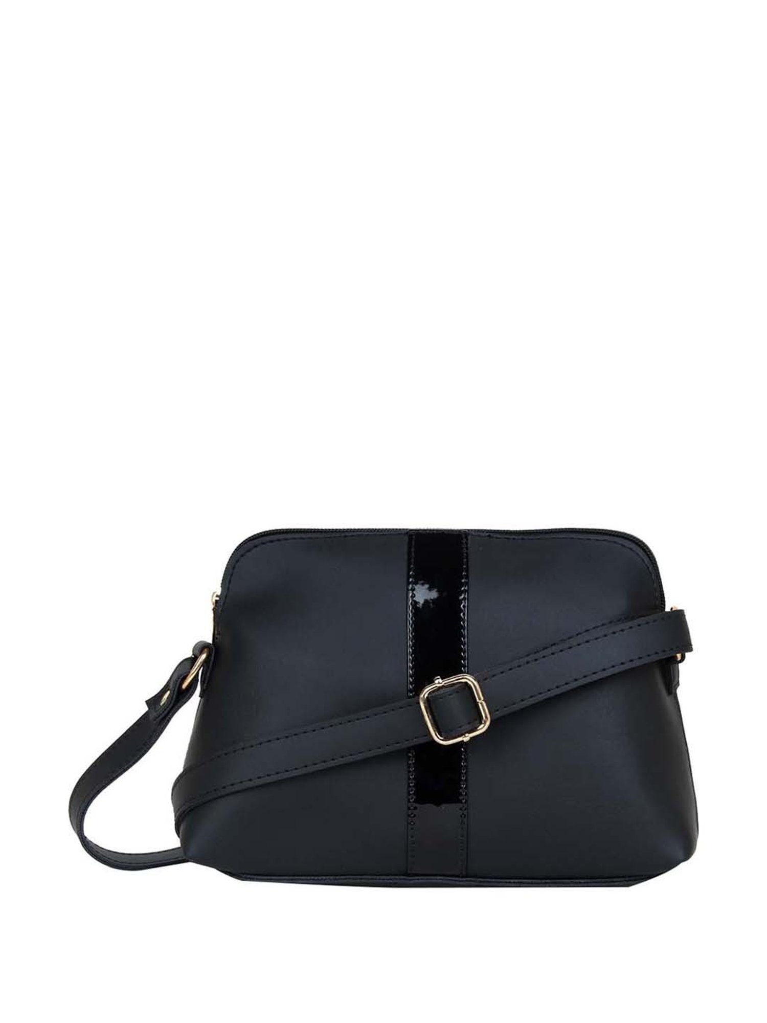 Yelloe Black & Navy Solid Small Sling Handbag