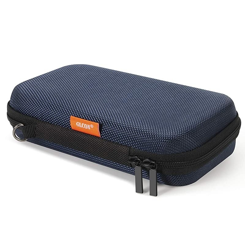 Hard EVA Protective Case  Portable Storage Case for Charging Cable Power Bank Hard Drive Cell Phone External Battery Small Travel Case Mesh Inner Pocket + Zipper Enclosure Grey Blue