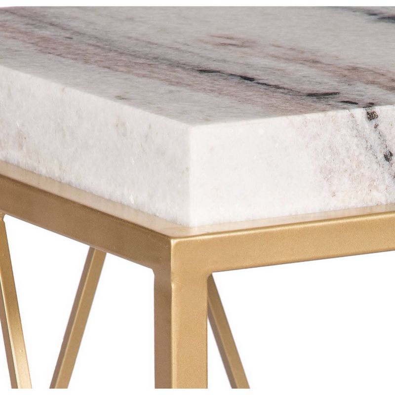 Lamia Accent Table White/Gold - Treasure Trove Accents