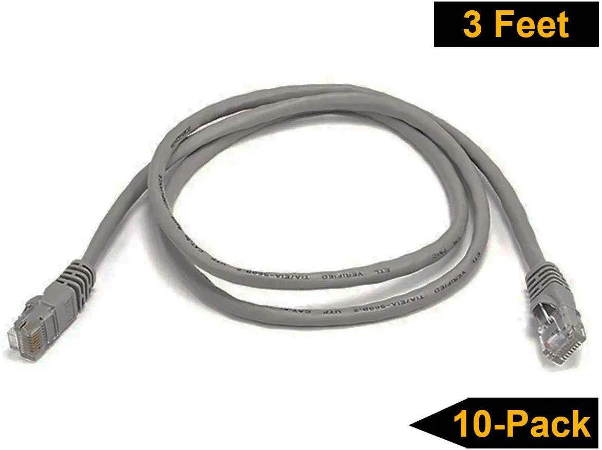 iMBAPrice - 100 ' Cat5e RJ45 Network Ethernet Patch Cable, (10 Pack), Grey (IMBA-CAT5-100GY-10PK)