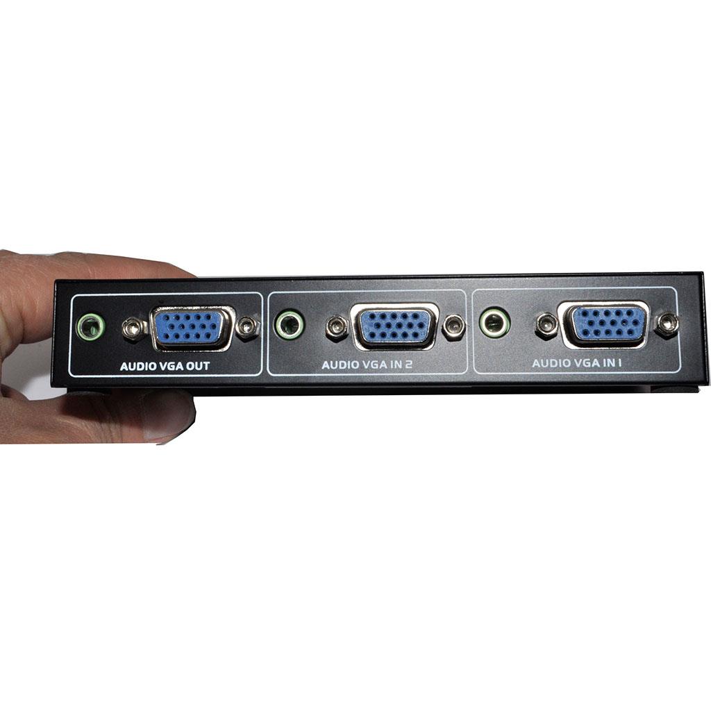 iKKEGOL 2 Port VGA  Audio Video Switch 2x1 SVGA Switcher Box 2 IN 1 OUT PC Monitor LCD TFT Sharing