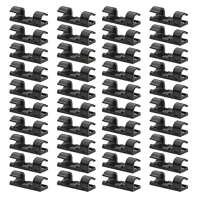 40 Pack Cable Clips  Strong 3M Adhesive Wire Holder Organizer Durable Cord Management System for Organizing Cables Home and OfficeBlack