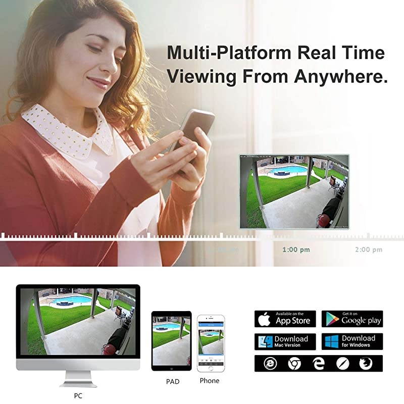 5MP PoE IP Dome Camera with Microphone Audio IP Security Camera Outdoor Night Vision 98ft Weatherproof IP66 Indoor Outdoor ONVIF Compaliant Wide Angle 28mm Compatible Hikvision IPCD250WS