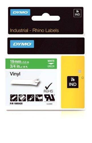 Dymo White on Green Color Coded Label