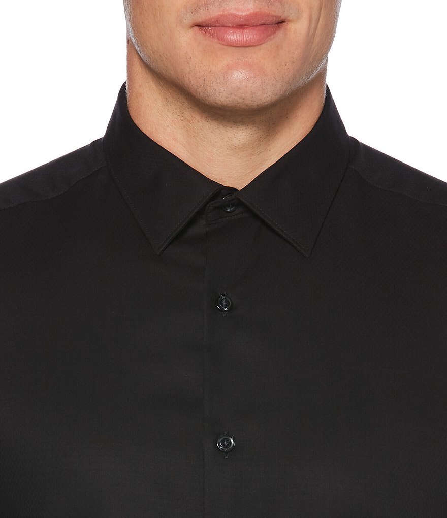 Perry Ellis Big & Tall Solid Dobby Water-Repellent Long-Sleeve Woven Shirt
