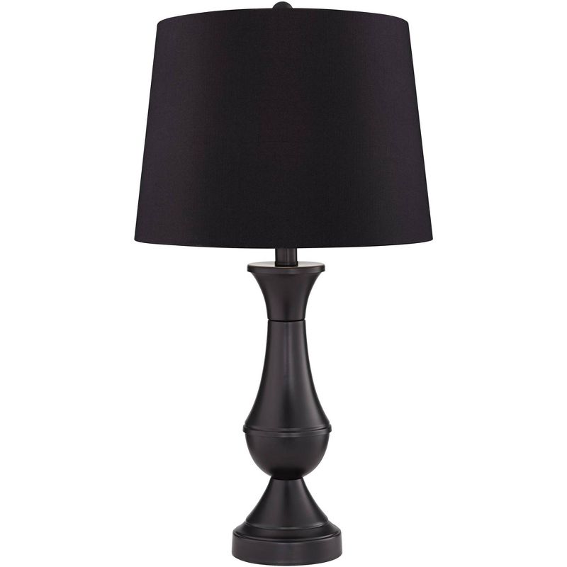Regency Hill Black Shade USB LED Touch Table Lamps Set of 2