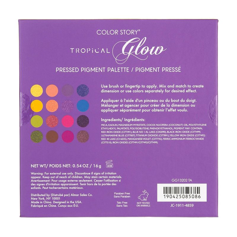 Color Story Pressed Pigment Eyeshadow Palette - Tropical Glow - 0.32oz