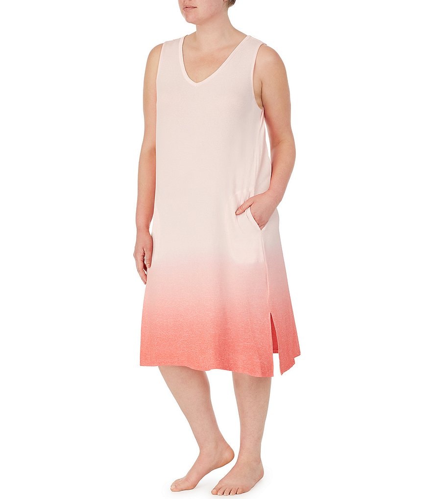 VAN WINKLE & CO. Plus Size Leopard Print Satin Maxi Chemise