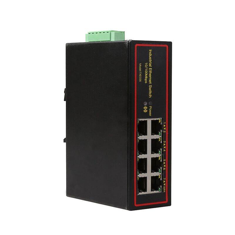 Weastlinks Industrial 8 port ethernet LAN switch 100M DOUBLE DC POWER high and low temperature SURGE PROTECTION TXE036