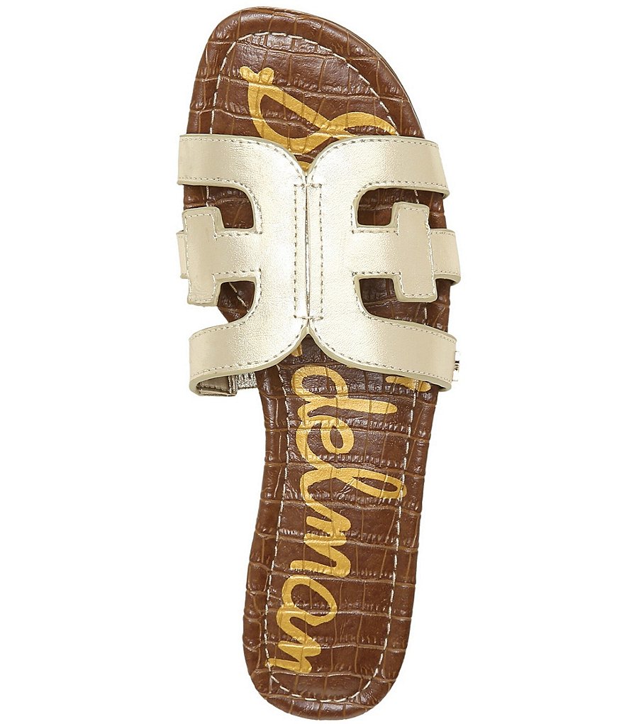 Sam Edelman Bay Metallic Double E Leather Sandals