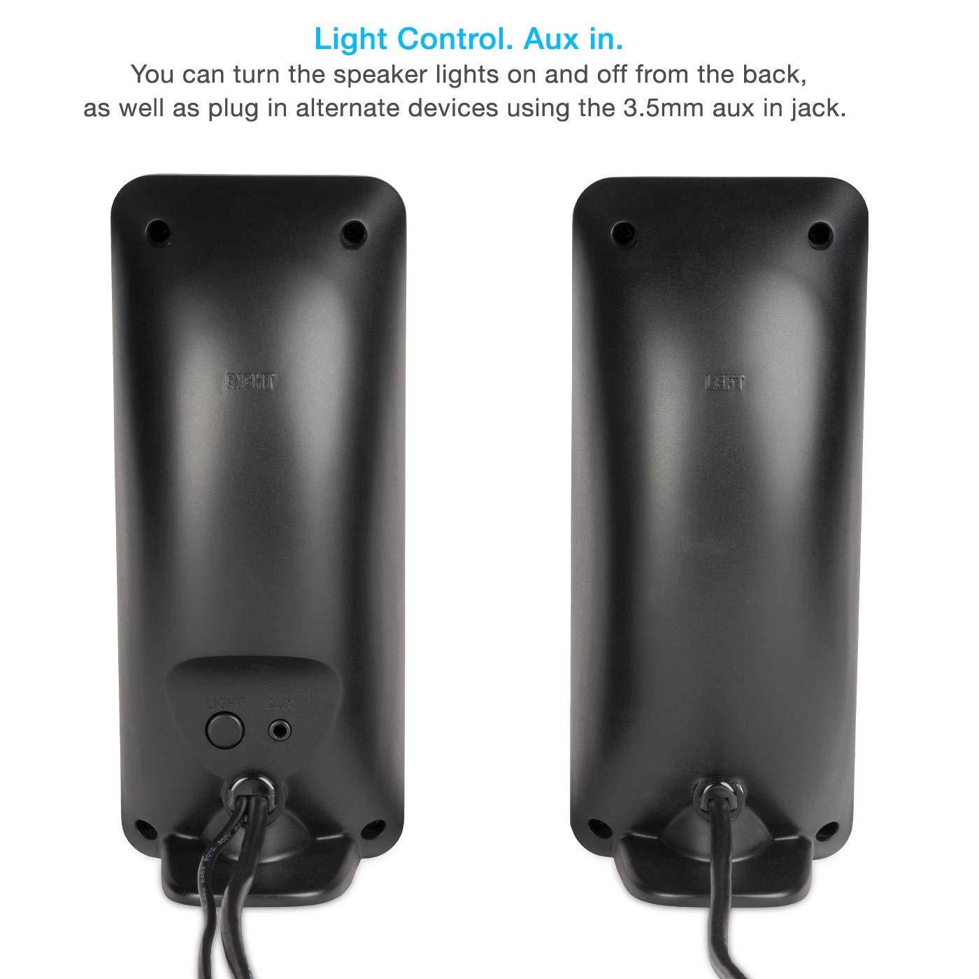 Cyber Acoustics 2.0 Color Changing Desktop Speaker System with Bluetooth Home Audio for Laptop, PC Computer, Tablet, and Smartphones (CA-SP29BT)