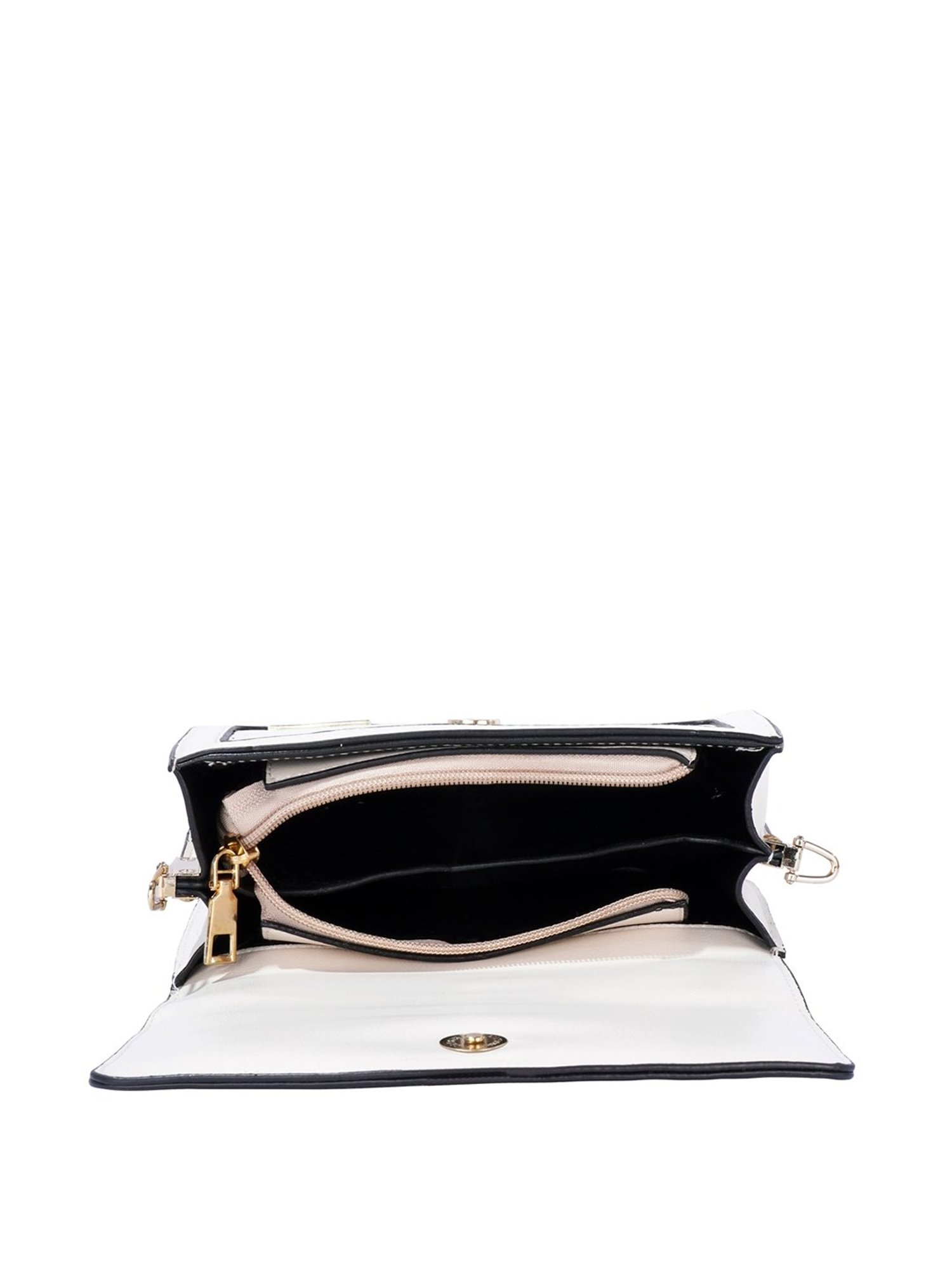 Luvoksi White Textured Medium Satchel Handbag