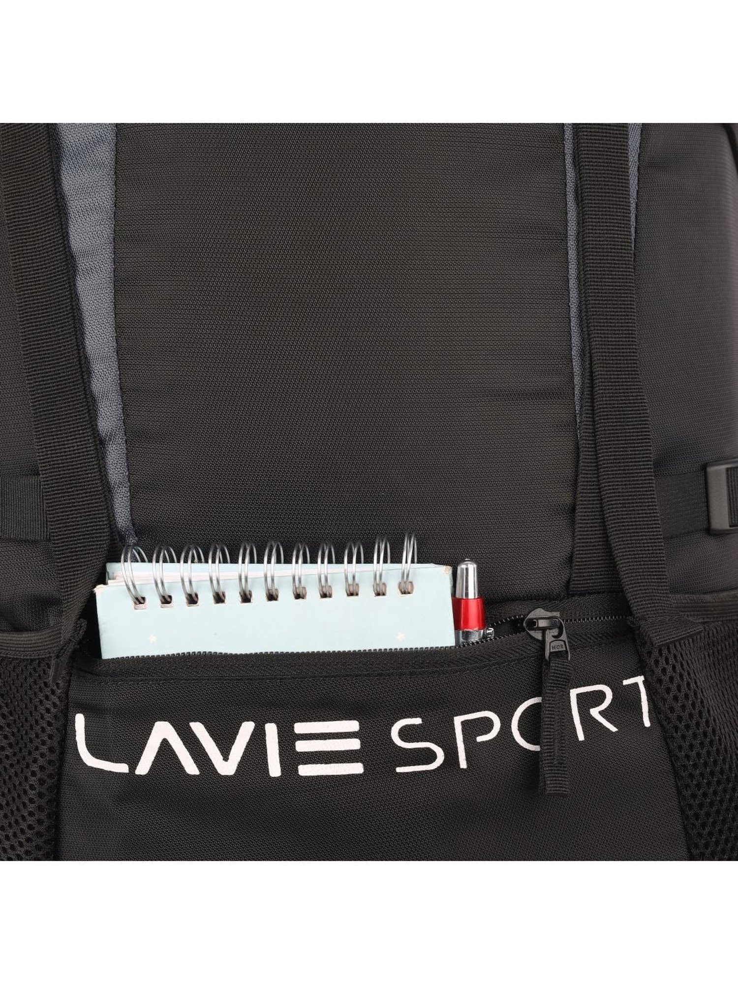 Lavie Sport Black Polyester Solid Rucksack - 45 Ltrs