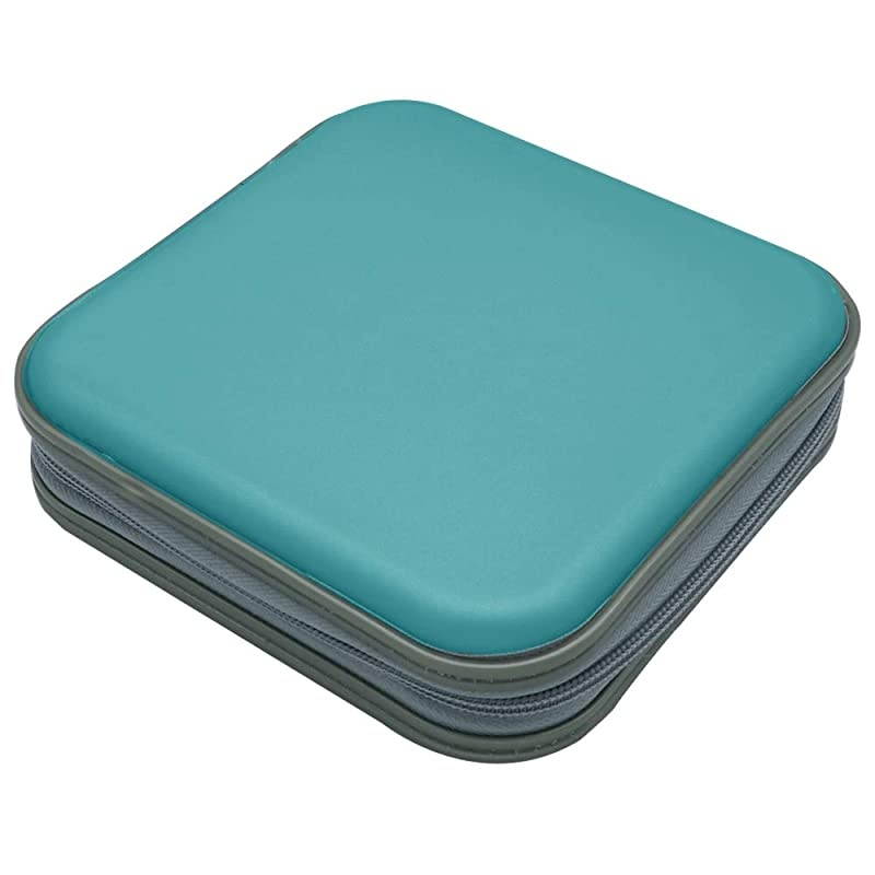 CD CaseDVD Storage DVD Case Holder VCD Wallet Organizer Protective Hard Plastic Portable Case 40 Capacity Sea Blue