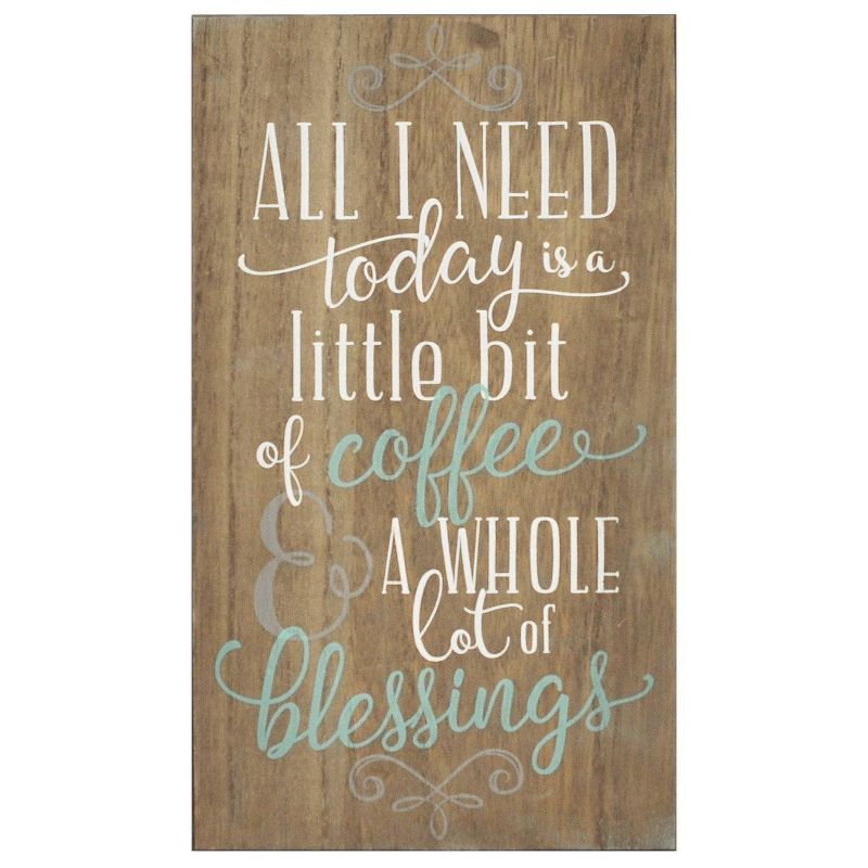 8" x 14" Coffee and Blessings Wall Art Brown - Stratton Home Décor