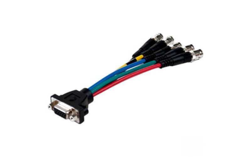 Comprehensive Pro AV/IT Series low-profile VGA HD 15 jack to 5 BNC jacks cable 6 inches - BNC/VGA Video Cable for Video Device