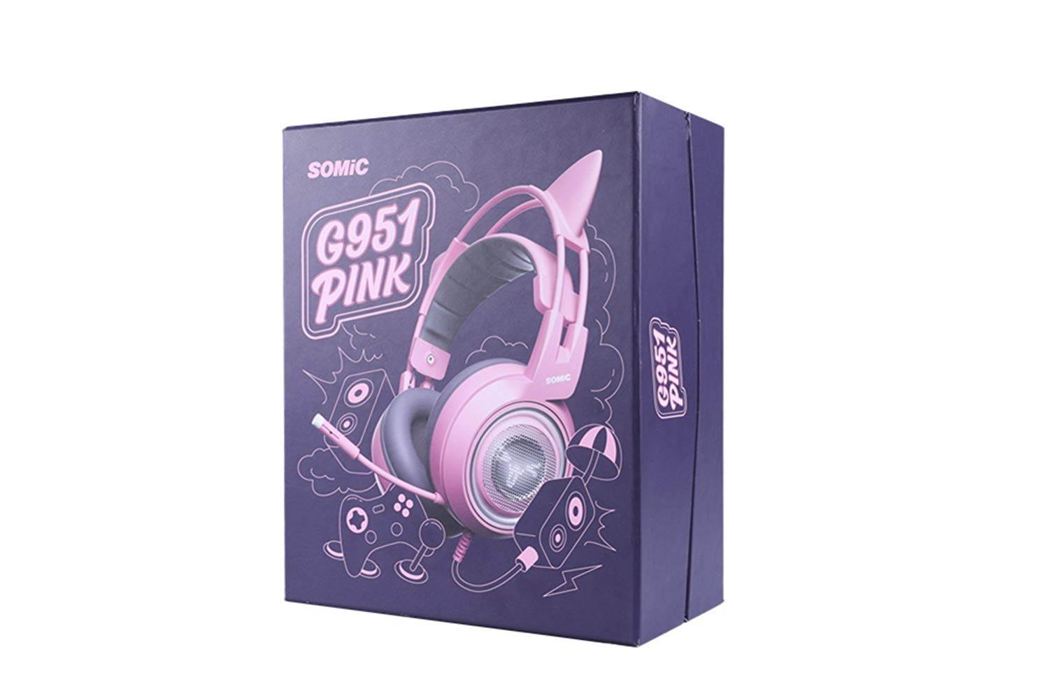 SOMIC G951 USB Plug Stereo Sound Gaming Headset for PC, PS4, Laptop, with Vibration Bass, Mic &RGB LED lights (Black)