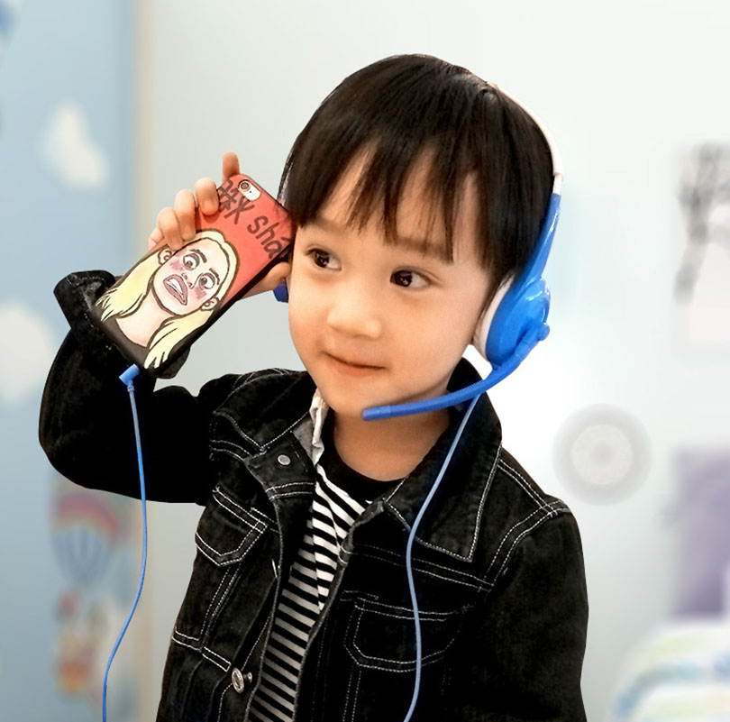 SENICC D90 Wired Professional 85dB Max Children Headphones with Personalized Cartoon Stickers, 3.5mm Kids Headset with Microphone for Girls Boys Baby Gift
