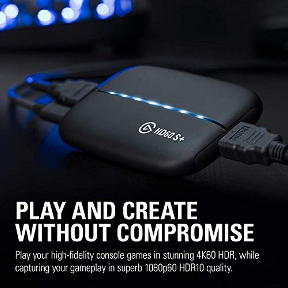 Elgato Game Capture HD60 S+ 1080p60 HDR10 Capture with 4K60 HDR10 Zero-lag passthrough Ultra-Low Latency Technology - 10GAR9901