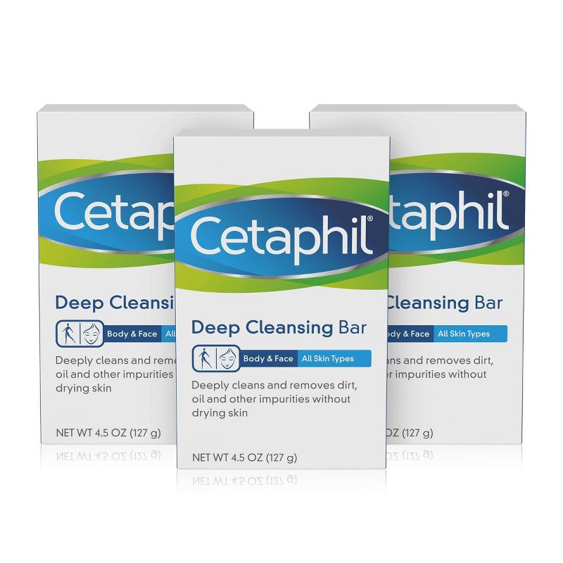 Cetaphil Deep Cleansing Bar Soap - 3pk - 4.5oz each